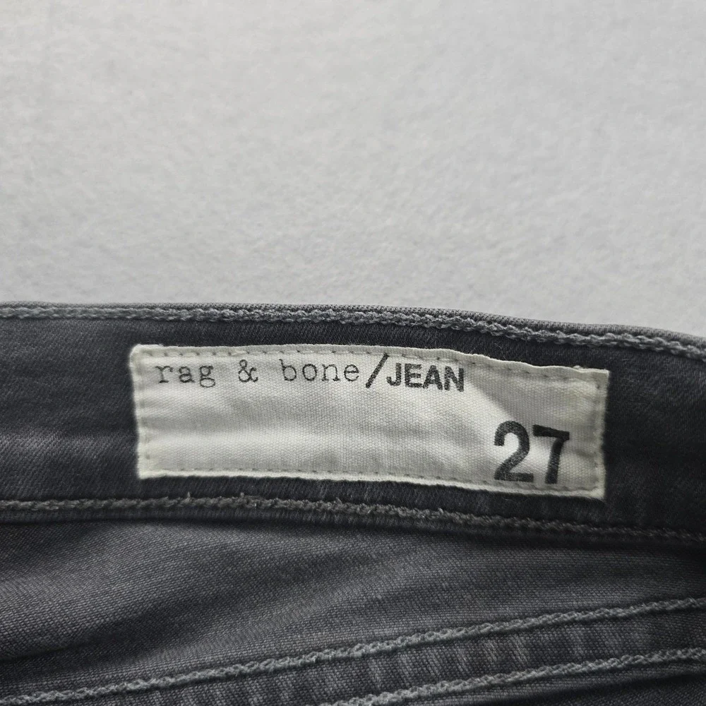 Rag & Bone Jean Kids Seattle Grey Moto Zipper Skinny Jeans 27 Y2K